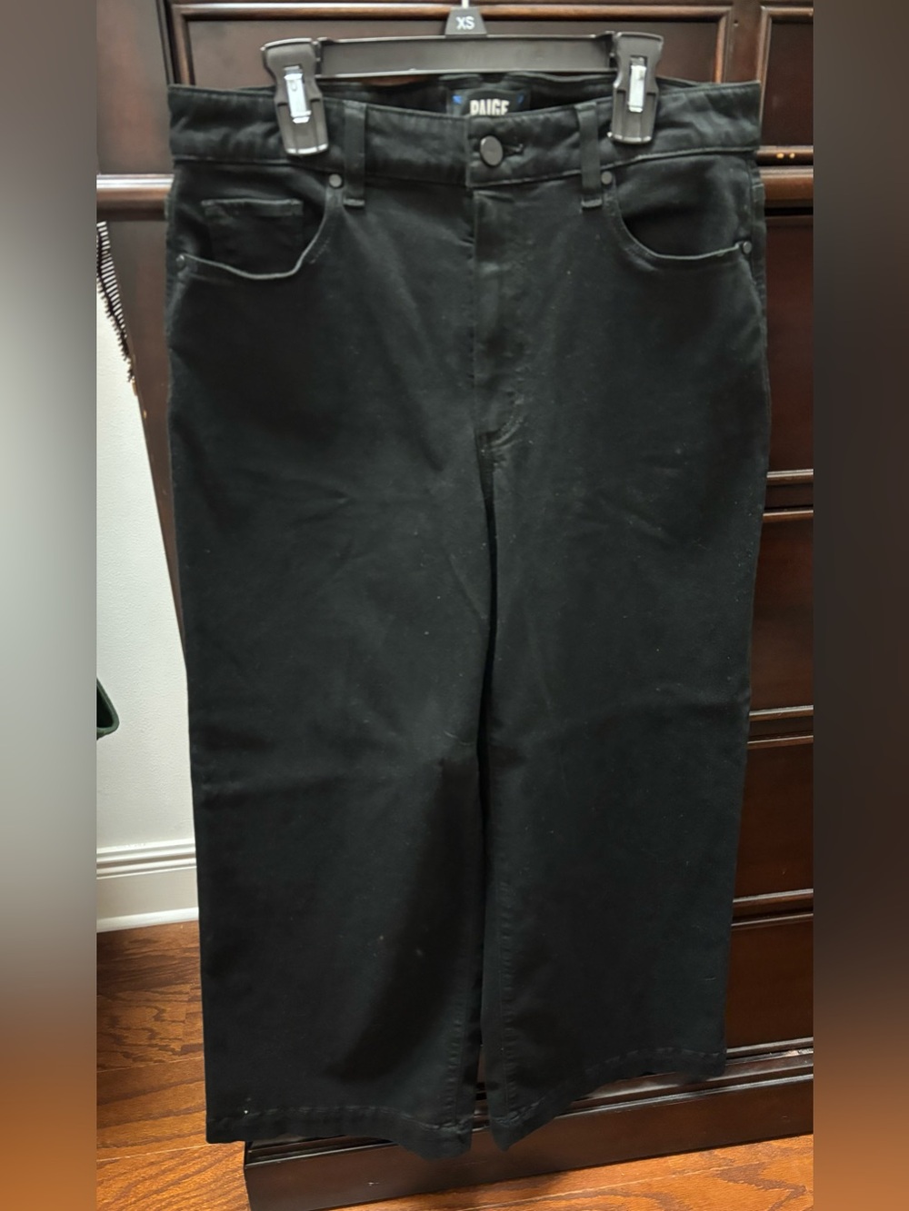 PAIGE Black Denim Jeans with Branded Waist Tag